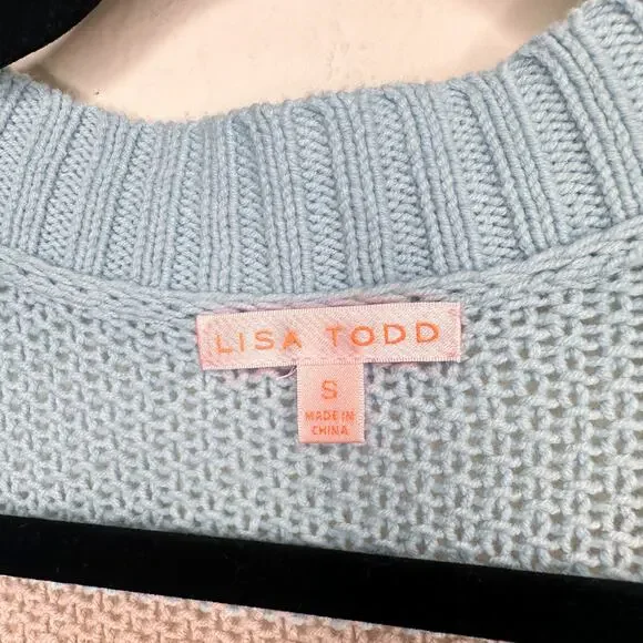 Lisa Todd Sand Sweeper Aqua Combo Striped Knit Long Open Cardigan Duster Sweater - Picture 6 of 11